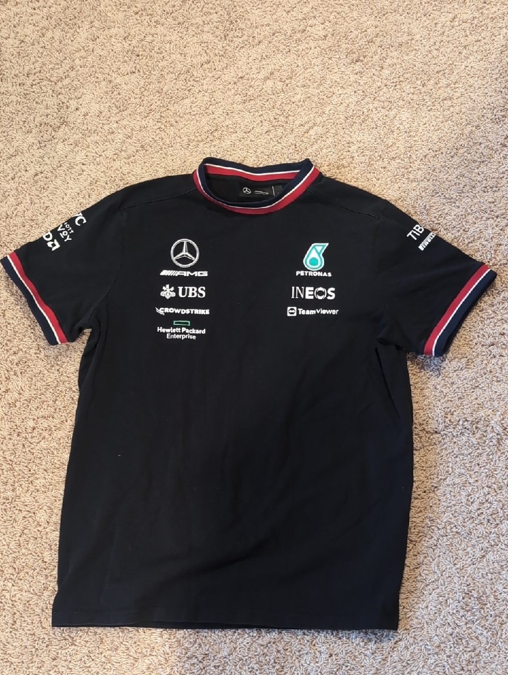Mercedes AMG Petronas F1 Team Black Short Sleeve Team Tee